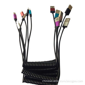 USB Data Sync Charging Coiled Cable, compatible with all OS versions